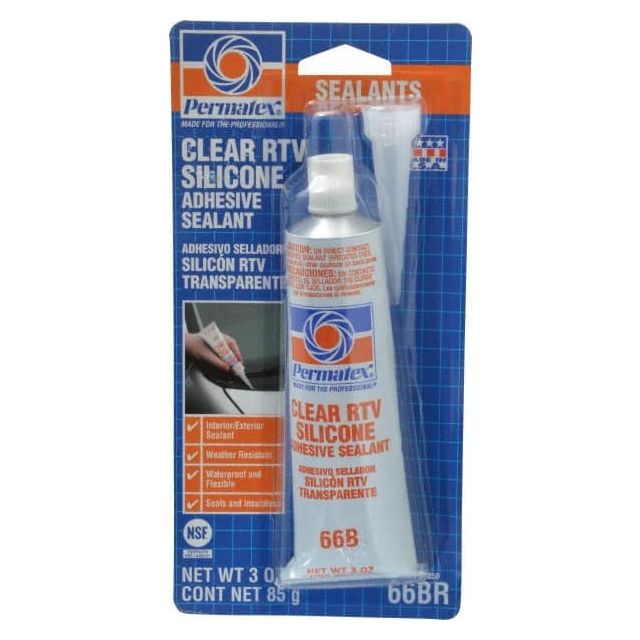 Joint Sealant: 3 oz Tube, Clear, RTV Silicone MPN:80050