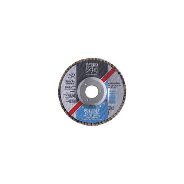 Flap Disc: 5/8-11 Hole, 60 Grit, Zirconia Alumina, Type 27 62284 Sanding Accessories