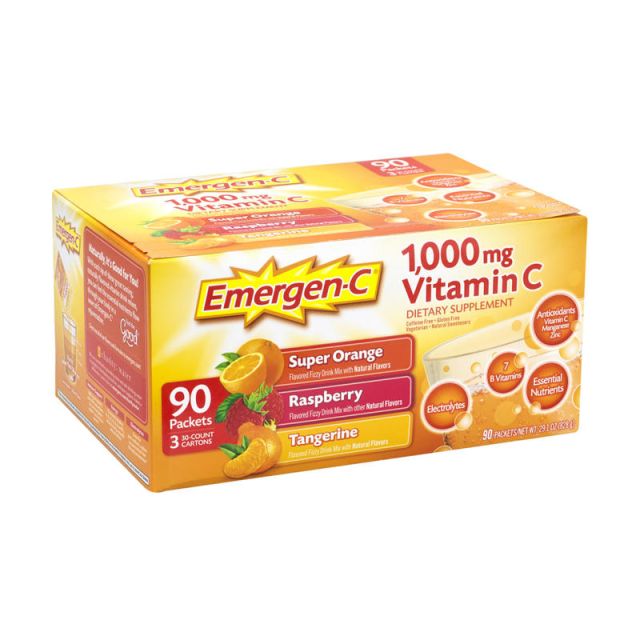 Emergen-C Vitamin C Dietary Supplement Drink Mix, Variety, Case Of 90 Packs (Min Order Qty 2) MPN:30401
