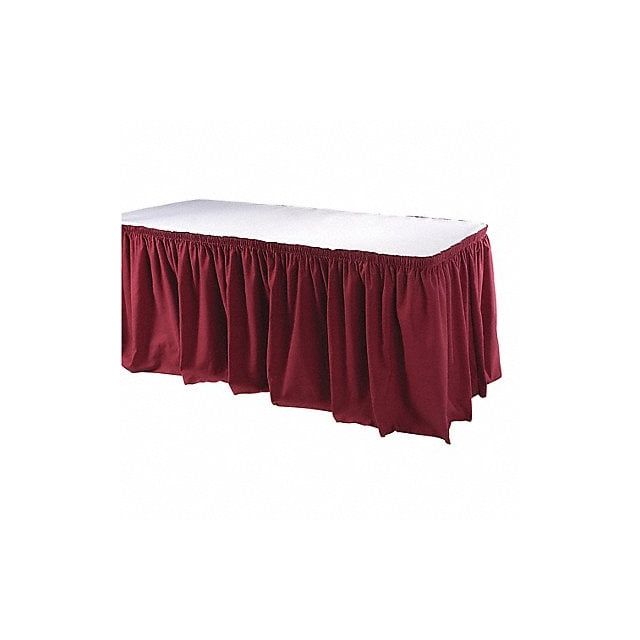 H3696 Table Skirting 17-1/2 ft Shirred Brgndy TSKT-17-BG Linens & Bedding