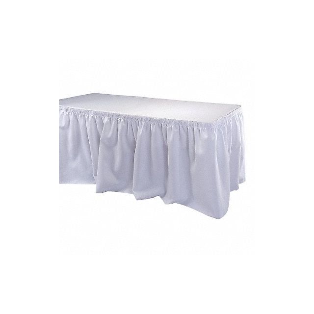 H5239 Table Skirting 21-1/2 ft Shirred White TSKT-21-WH Linens & Bedding