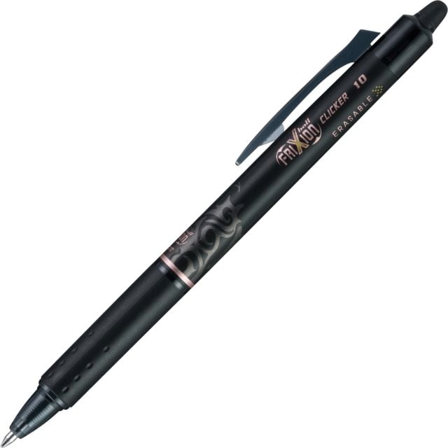 FriXion Ball Clicker Retractable Gel Pens, Pack Of 12, Bold Point, 1.0 mm, Black Barrel, Black Ink (Min Order Qty 2) MPN:11384