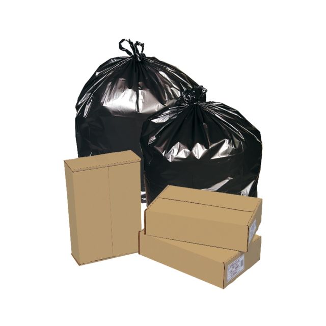 Pitt Plastics Re-Run 0.75-mil Can Liners, 24in x 23in, 10 Gallons, Black, Pack Of 500 (Min Order Qty 2) MPN:1382230