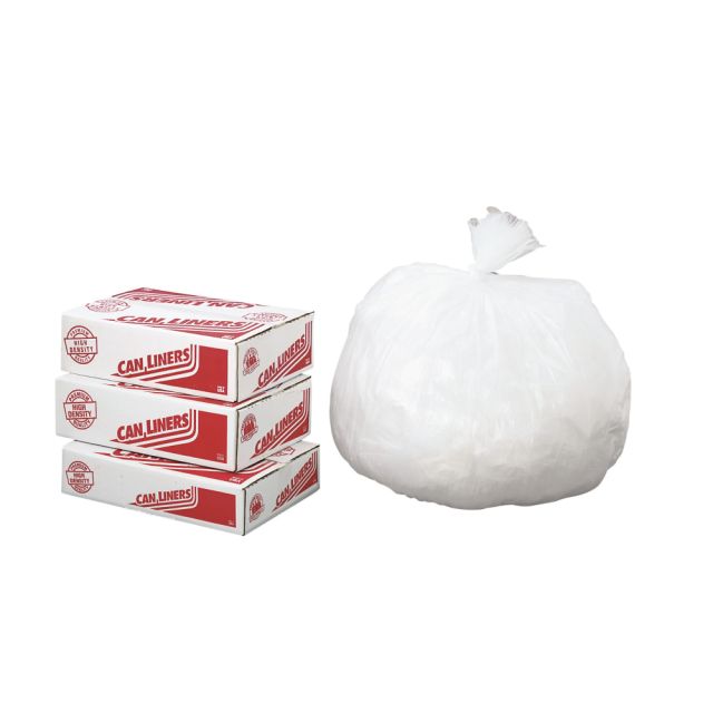 Pitt Plastics 6 mic Trash Bags, 10 gal, 24inH x 24inW, Clear, 1000 Bags (Min Order Qty 3) MPN:MR24249MC