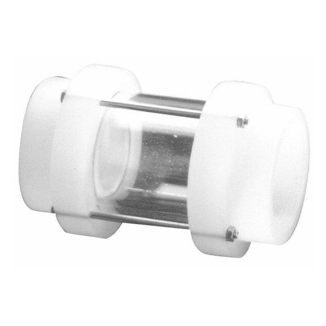 1-3/8 Inch Sight Diameter, 3/4 Inch Thread, 4-3/4 Inch Long, Single Cylinder Wall, Sight Glass and Flow Sight MPN:GX075V-PV
