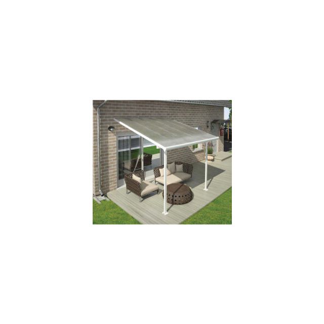 Palram - Canopia Feria Patio Cover Kit, HG9214, 14'L x 13'W, Clear Panel, White Frame