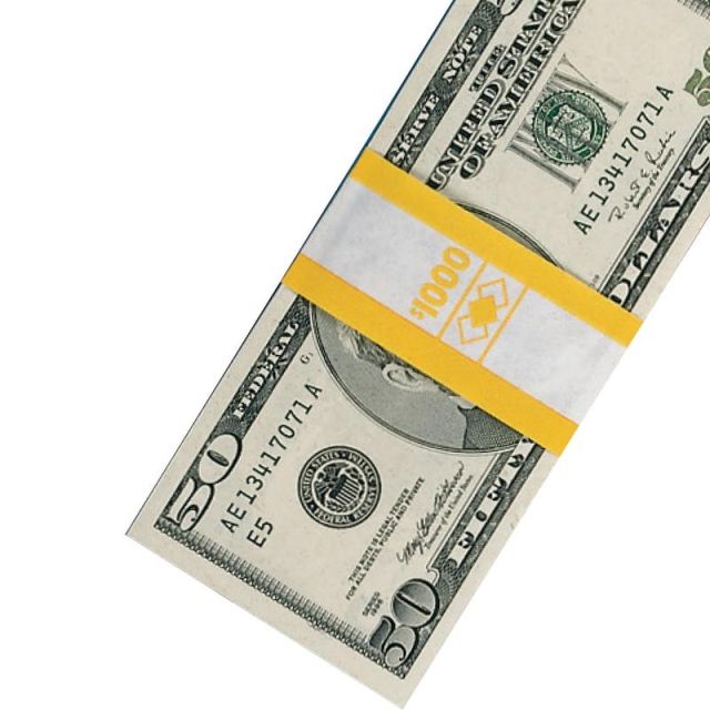 PM Company Currency Bands, $1,000.00, Yellow, Pack Of 1,000 (Min Order Qty 9) MPN:94190064