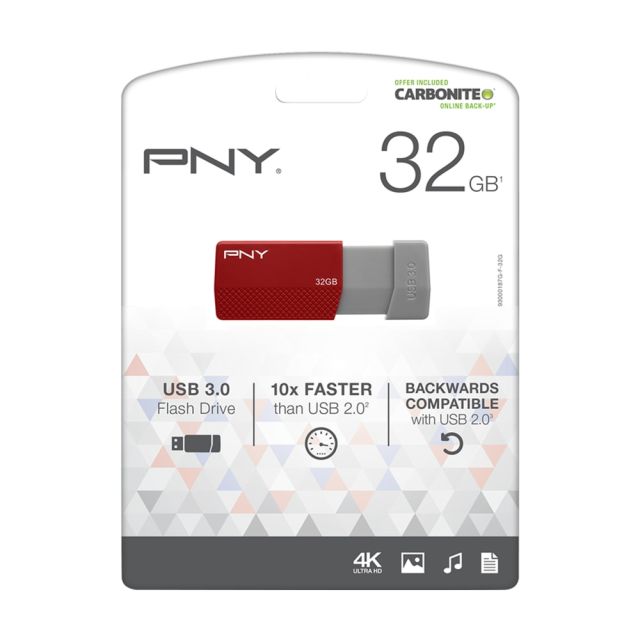PNY USB 3.0 Flash Drive, 32GB, Assorted Colors (Min Order Qty 8) MPN:P-FD32GELEDGE-GE