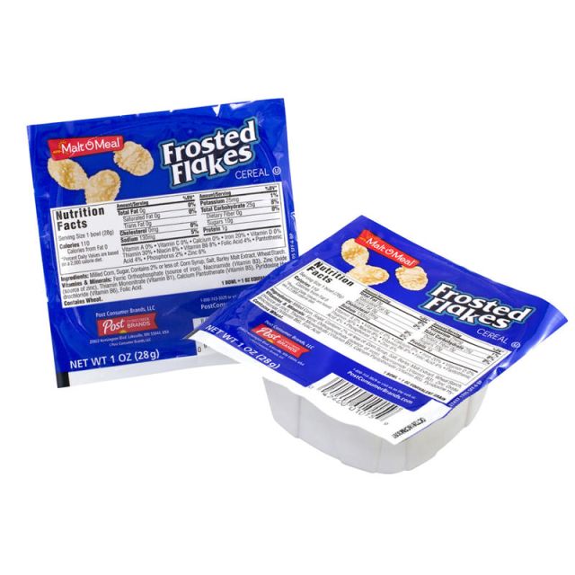 Malt-O-Meal Frosted Flakes Cereal Bowls, 1 Oz, Pack Of 96 Boxes MPN:1015