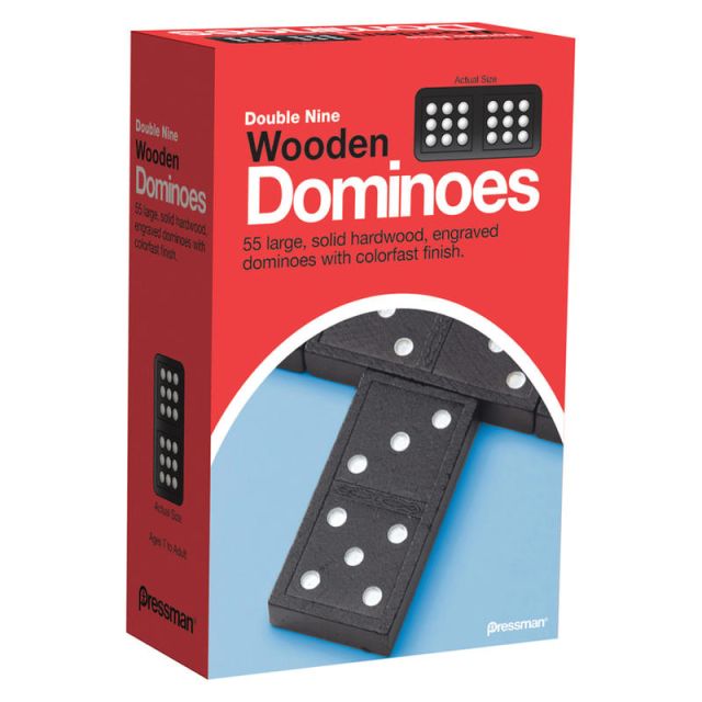 Pressman Toys Double Nine Wooden Dominoes Game, Ages 7-18 (Min Order Qty 7) MPN:PRE162112
