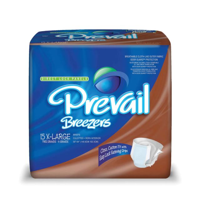 Breezers By Prevail Adult Briefs, X-Large, 59in-64in, Beige, Box Of 15 (Min Order Qty 3) MPN:FQPVB014