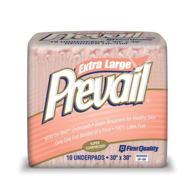 Prevail Super Absorbent Underpads, 30in x 36in, Green, Box Of 25 (Min Order Qty 3) MPN:FQUP425