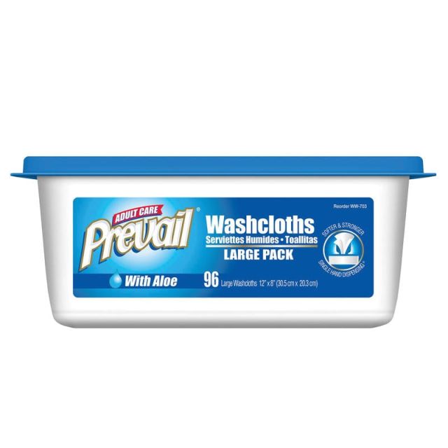 Prevail Disposable Washcloths, Institutional Jumbo Tub, 12in x 8in, Pack Of 96 (Min Order Qty 3) MPN:FQWW720