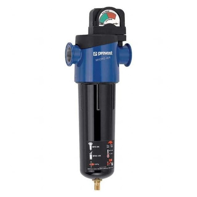 Oil & Water Filter/Separator: FNPT End Connections, 157 CFM, Auto & Float Drain, Use on Air MFB 2206