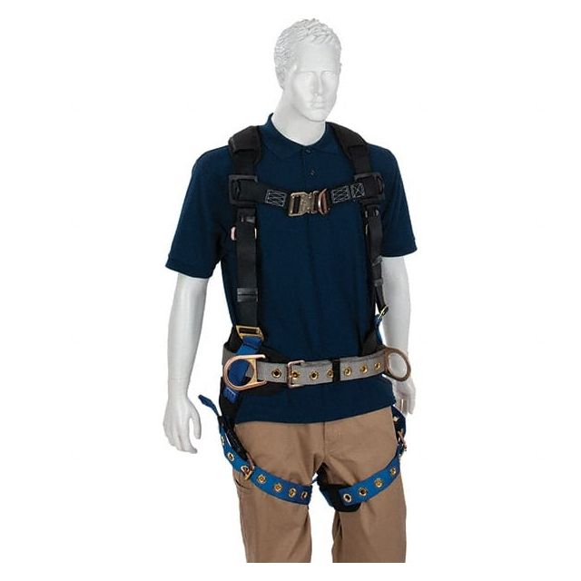 Fall Protection Harnesses: 310 Lb, Construction Style, Size 2X-Large, Polyester PS-HTB-51