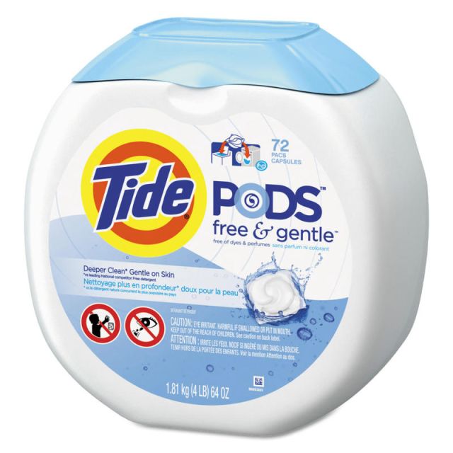 Tide Free & Gentle Laundry Detergent Pods, 72 Pods Per Pack, Case Of 4 Packs PGC89892CT