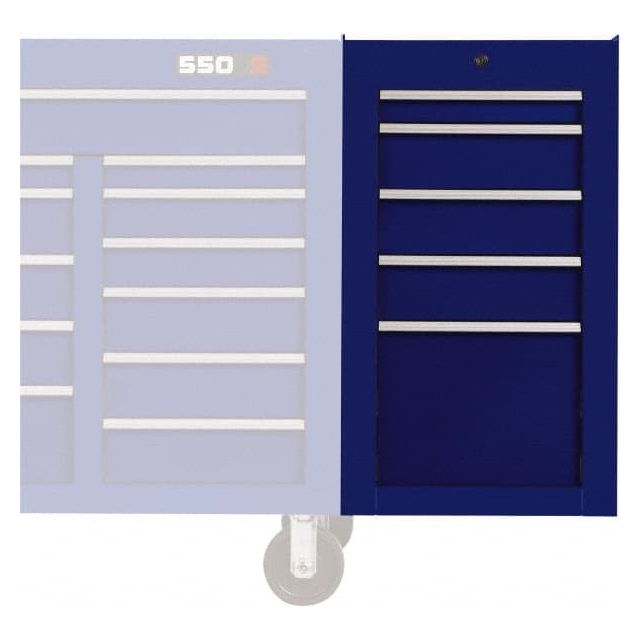Side Cabinet: 5 Drawer, Blue, Steel MPN:J551934-5BL-SC