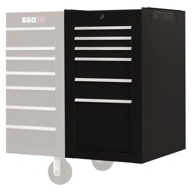 Side Cabinet: 6 Drawer, Black, Steel MPN:J551934-6BK-SC