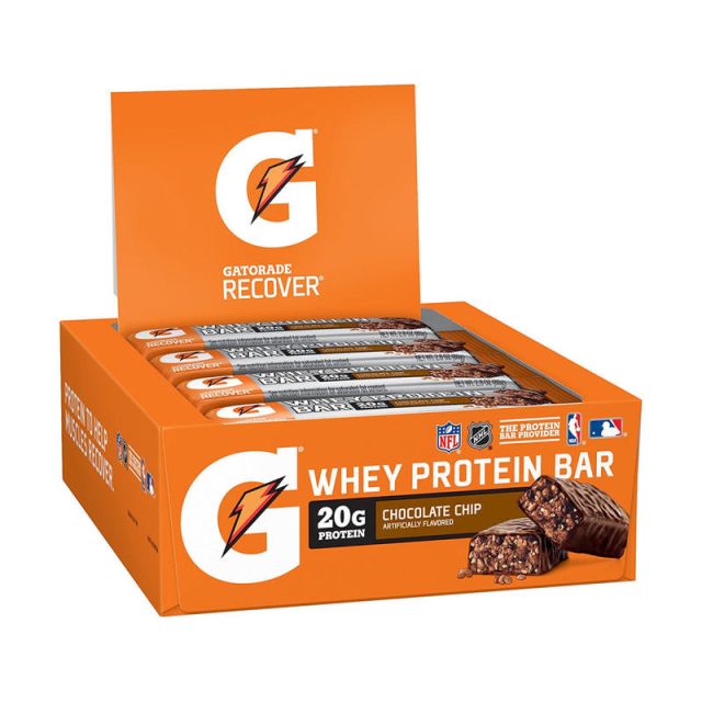 Gatorade Recover Chocolate Chip Whey Protein Bar, 2.8 oz, 12 Count (Min Order Qty 2) MPN:10432