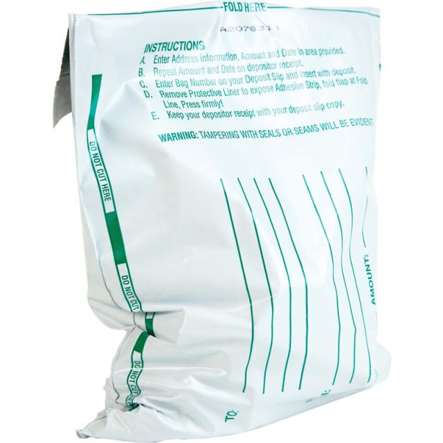 Quality Park Night Deposit Bags, 8 1/2in x 10 1/2in, White, Pack Of 100 MPN:45224