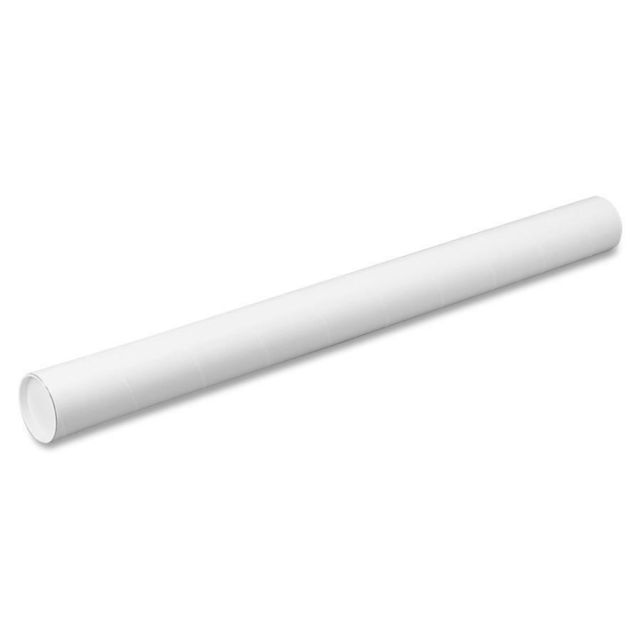 Quality Park White Kraft Fiberboard Mailing Tubes - 24in Length - 3in Diameter - Removable End Caps - Fiberboard, Kraft - 25 / Carton - White MPN:46018