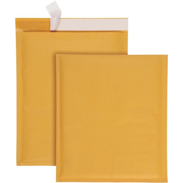 Quality Park Redi-Strip Bubble Mailers with Labels - Bubble - 9in Width x 12in Length - Peel & Seal - 10 / Box - Kraft (Min Order Qty 2) MPN:85690