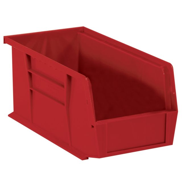 Office Depot Brand Plastic Stack & Hang Bin Boxes, Medium Size, 14 3/4in x 8 1/4in x 7in, Red, Pack Of 12 MPN:BINP1487R