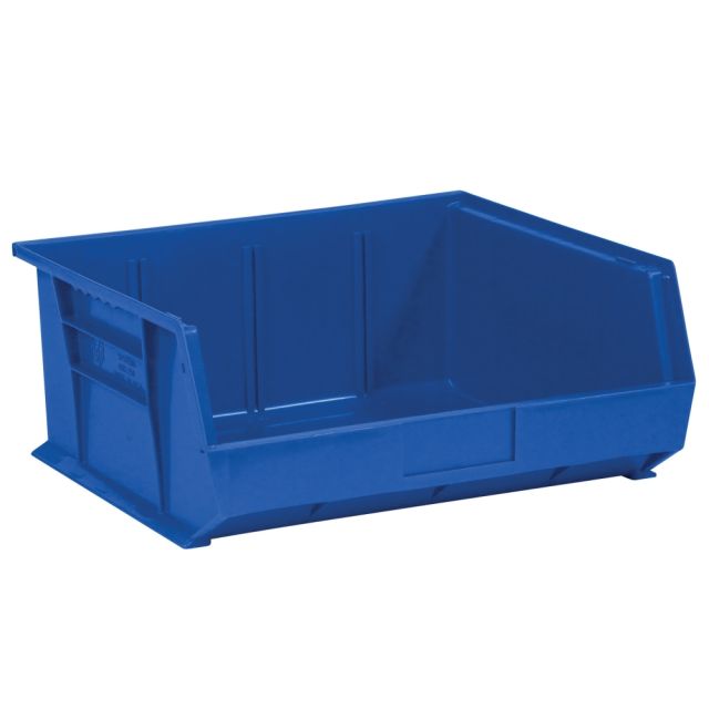 Office Depot Brand Plastic Stack & Hang Bin Boxes, Medium Size, 14 3/4in x 16 1/2in x 7in, Blue, Pack Of 6 MPN:BINP1516B