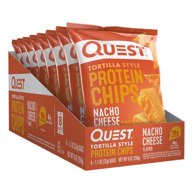 Quest Nacho Protein Tortilla Chips, 1.1 Oz, Pack Of 8 Bags (Min Order Qty 2) MPN:NTCNC8M1