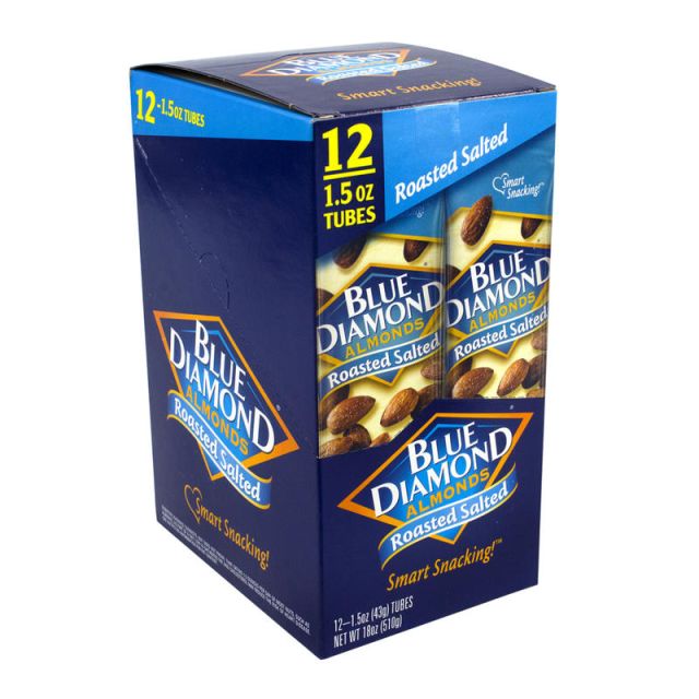 Blue Diamond Roasted Salted Almonds, 1.5 Oz, Box Of 12 Pouches (Min Order Qty 3) MPN:5200