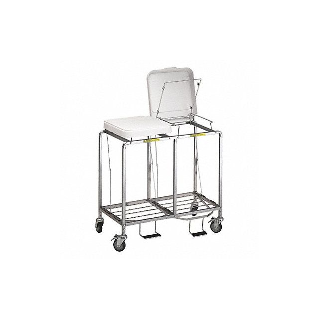 Laundry Hamper Cart 2 Comp Gray 7 cu ft MPN:674NB