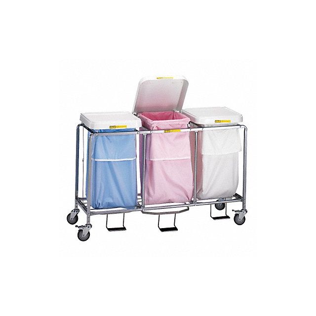 Laundry Hamper Cart 3 Comp Wht 10.5cu ft MPN:686W
