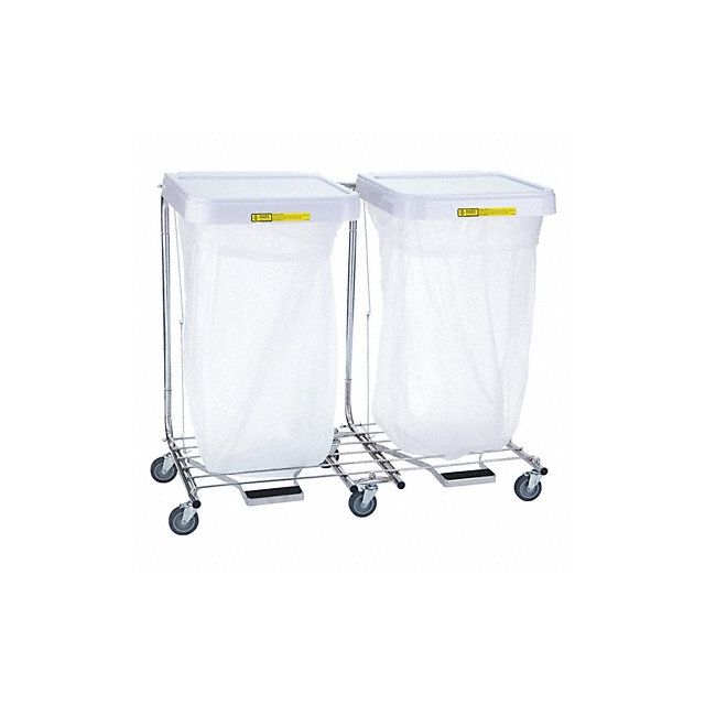 Laundry Hamper Cart 2 Comp Gray 7 cu ft MPN:694