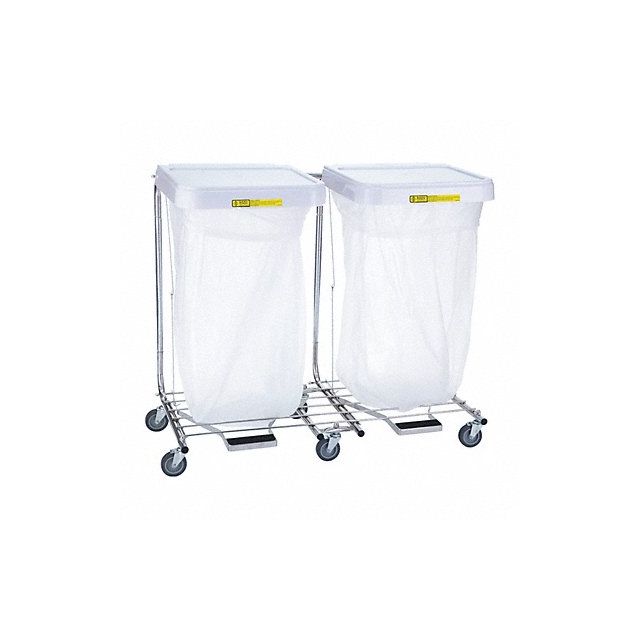 Laundry Hamper Cart 2 Comp Gray 6 cu ft MPN:694/32