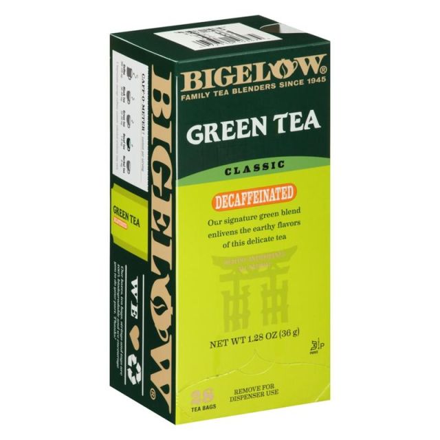 Bigelow Decaffeinated Green Tea Bags, Box Of 28 (Min Order Qty 6) MPN:10347