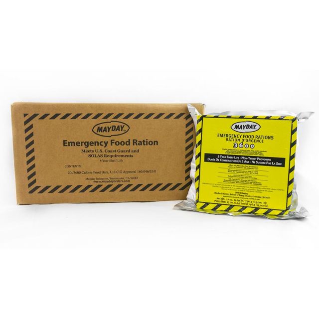 Mayday Industries Emergency Food Bars, 3,600 Calories, Case Of 20 Bars MPN:73513
