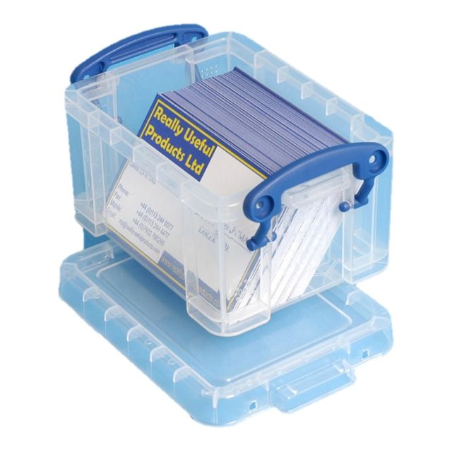 Really Useful Box Plastic Storage Container With Built-In Handles And Snap Lid, 0.3 Liter, 4 3/4in x 3 1/4in x 2 1/2in, Clear (Min Order Qty 33) MPN:0.3C