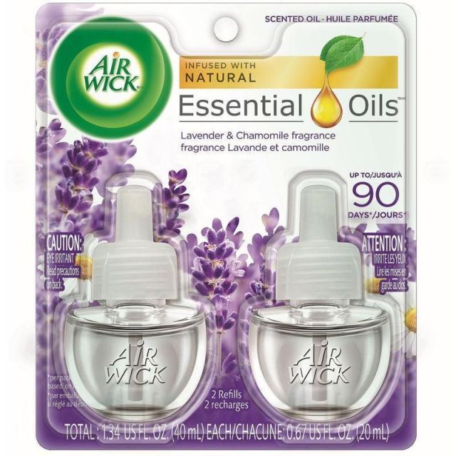Air Wick Scented Oil Warmer Refills, 0.67 Oz, Lavender/Chamomile, 2 Refills Per Pack, Carton Of 6 Packs (Min Order Qty 2) MPN:78473CT