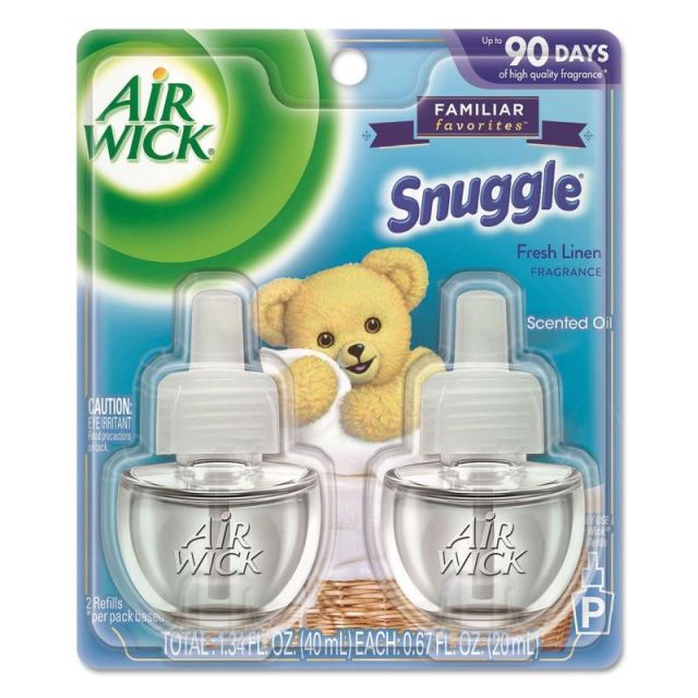 Air Wick Snuggle Scented Oil Warmer Refill, 0.67 Oz, Fresh Linen, 2 Refills Per Pack, Carton Of 3 Packs MPN:RAC82291