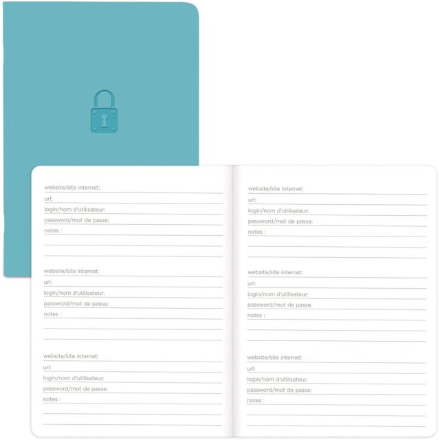 Rediform Password Notebook, 64 Pages, Light Blue (Min Order Qty 7) MPN:A00796