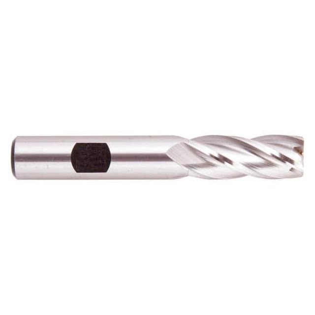 Square End Mill: 9/16'' Dia, 1-3/8'' LOC, 1/2'' Shank Dia, 3-3/8'' OAL, 4 Flutes, High Speed Steel MPN:050476AM