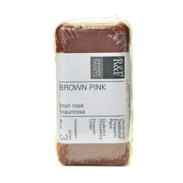 R & F Handmade Paints Encaustic Paint Cake, 40 mL, Brown Pink (Min Order Qty 3) MPN:1034