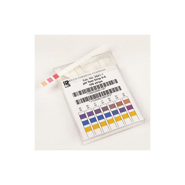pH Test Strips 0 to 6 pH PK100 MPN:R8881000-Each