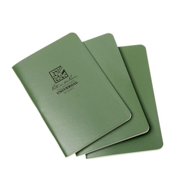 Rite in the Rain All-Weather Stapled Notebook, Mini, 3-1/4in x 4-5/8in, 24 Pages (12 Sheets), Green MPN:971FX-ML24