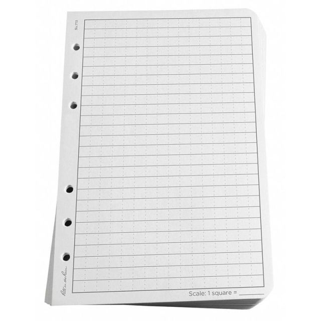 Rite in the Rain All-Weather Loose-Leaf Copier Paper, 4 5/8in x 7in, 500 Sheets Total, 85 (U.S.) Brightness, White/Gray, Grid, 100 Sheets, Case Of 5 Reams MPN:772
