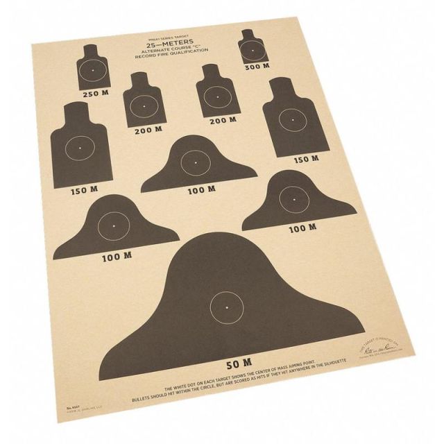 Rite In The Rain All-Weather Range Targets, 25 Meter, 22in x 17in, Pack Of 10 Targets (Min Order Qty 2) MPN:9127X