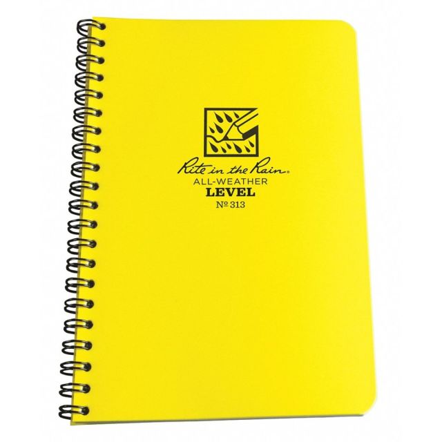 Rite in the Rain All-Weather Spiral Notebooks, 4-5/8in x 7in, Yellow, Pack Of 12 Notebooks MPN:313
