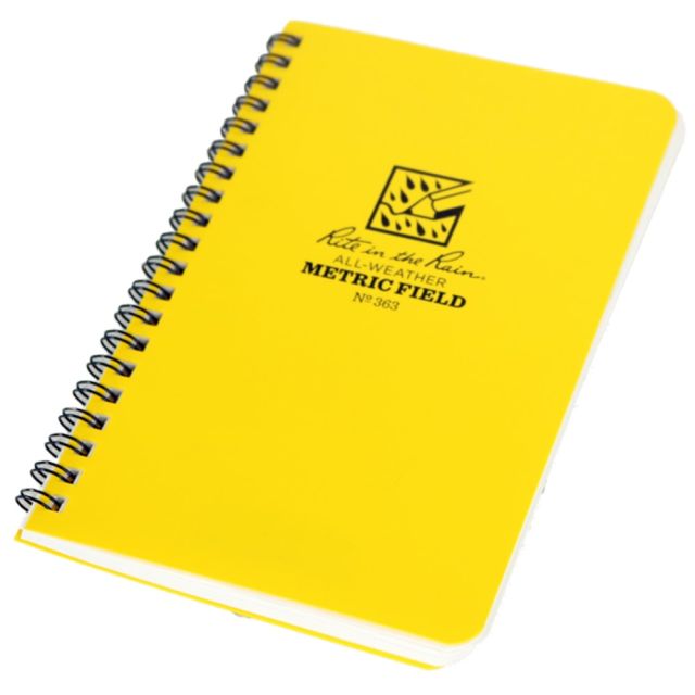 Rite in the Rain All-Weather Spiral Notebooks, Side, 4-5/8in x 7in, 64 Pages (32 Sheets), Yellow, Pack Of 12 Notebooks MPN:363