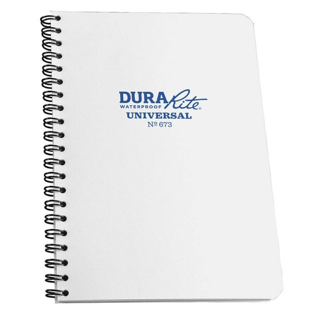 Rite in the Rain All-Weather Spiral Notebooks, DuraRite Side, 4-5/8in x 7in, 64 Pages (32 Sheets), White, Pack Of 12 Notebooks MPN:673