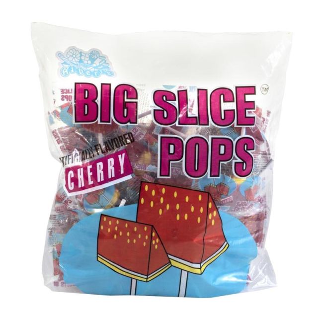 Big Slice Pops, 1-Lb Bag, Cherry, Bag Of 48 (Min Order Qty 4) MPN:209-00219